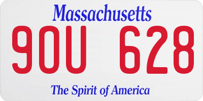 MA license plate 9OU628