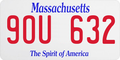 MA license plate 9OU632