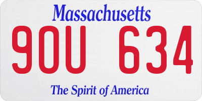 MA license plate 9OU634