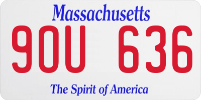 MA license plate 9OU636