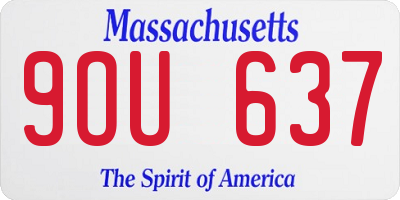 MA license plate 9OU637