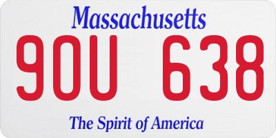 MA license plate 9OU638
