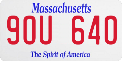 MA license plate 9OU640