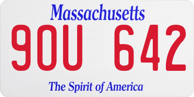 MA license plate 9OU642