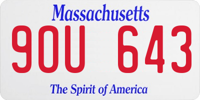 MA license plate 9OU643