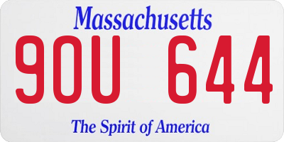 MA license plate 9OU644