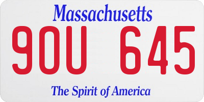 MA license plate 9OU645