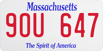 MA license plate 9OU647