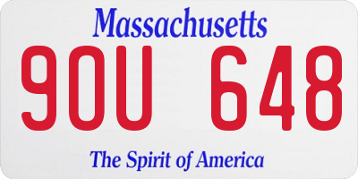 MA license plate 9OU648