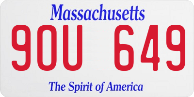 MA license plate 9OU649