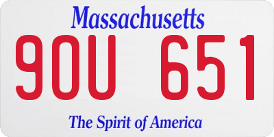 MA license plate 9OU651