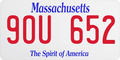 MA license plate 9OU652