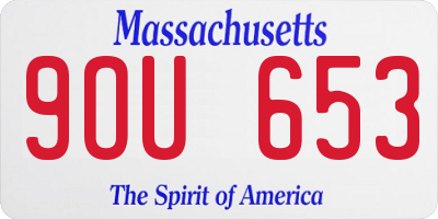 MA license plate 9OU653