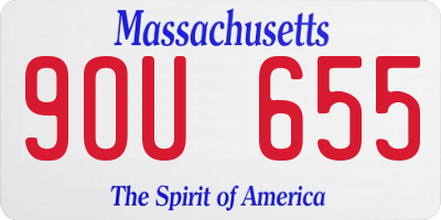 MA license plate 9OU655