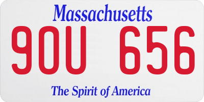 MA license plate 9OU656