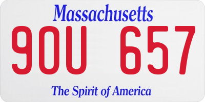 MA license plate 9OU657