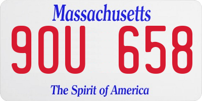 MA license plate 9OU658