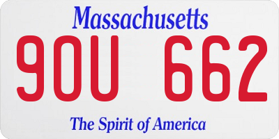 MA license plate 9OU662