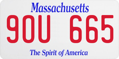 MA license plate 9OU665