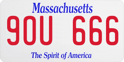 MA license plate 9OU666