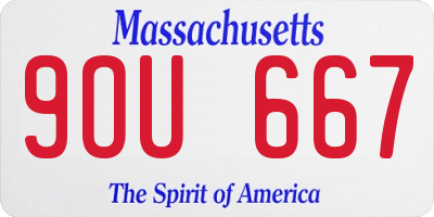 MA license plate 9OU667