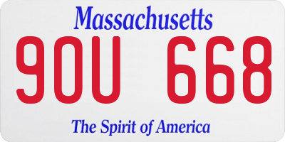 MA license plate 9OU668