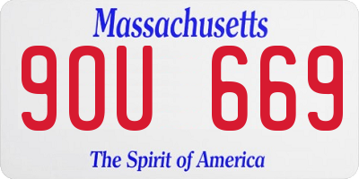 MA license plate 9OU669