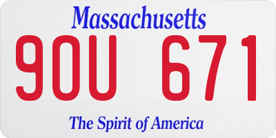 MA license plate 9OU671