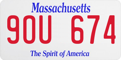 MA license plate 9OU674