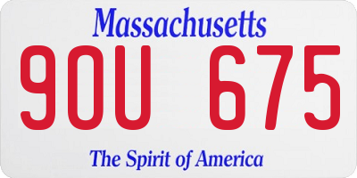 MA license plate 9OU675
