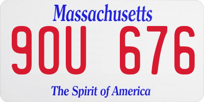 MA license plate 9OU676