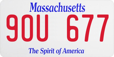 MA license plate 9OU677