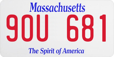 MA license plate 9OU681