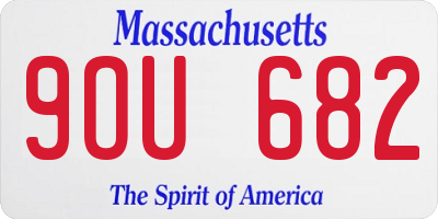 MA license plate 9OU682