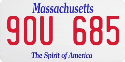 MA license plate 9OU685