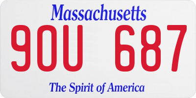MA license plate 9OU687