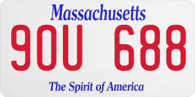 MA license plate 9OU688
