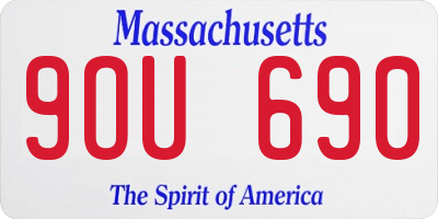 MA license plate 9OU690