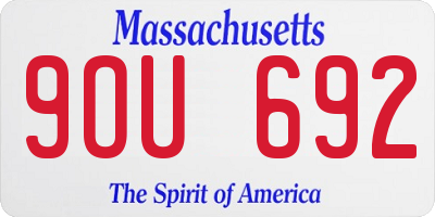 MA license plate 9OU692