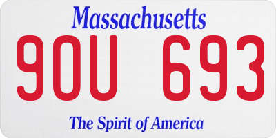 MA license plate 9OU693