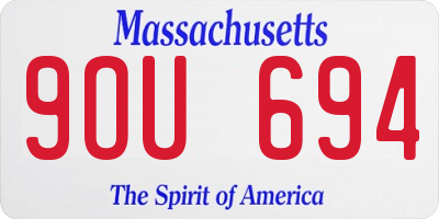 MA license plate 9OU694