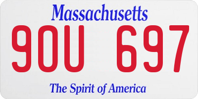 MA license plate 9OU697