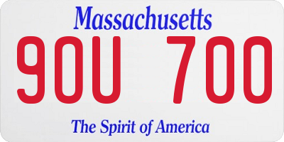 MA license plate 9OU700