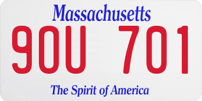 MA license plate 9OU701