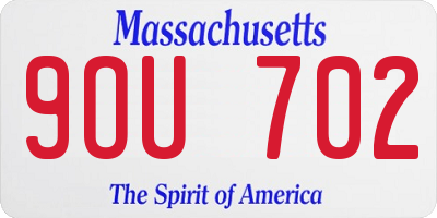 MA license plate 9OU702