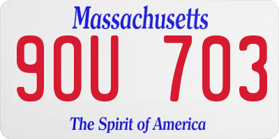MA license plate 9OU703
