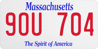 MA license plate 9OU704