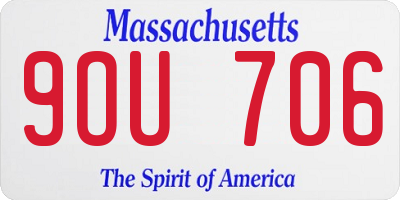 MA license plate 9OU706