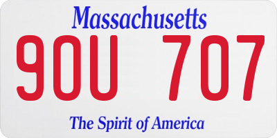 MA license plate 9OU707