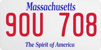 MA license plate 9OU708